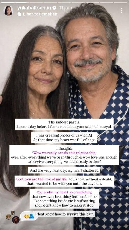 Pengakuan suami Yulia Baltschun soal perselingkuhan kedua