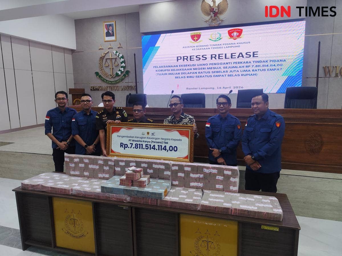 Kejati Lampung Eksekusi Rp7,8Miliar Uang Pengganti Korupsi Tol Terpeka