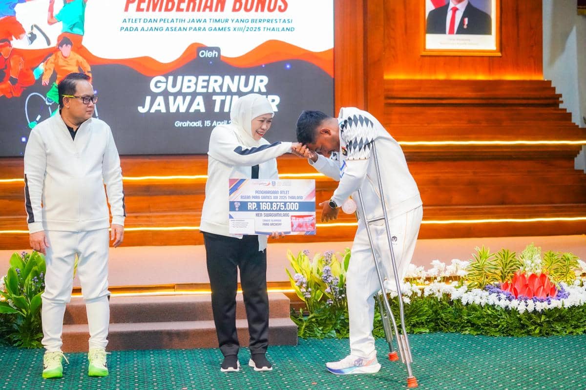 35 Medali, Bonus Rp1,8 Miliar Cair untuk Atlet Paralimpik Jatim