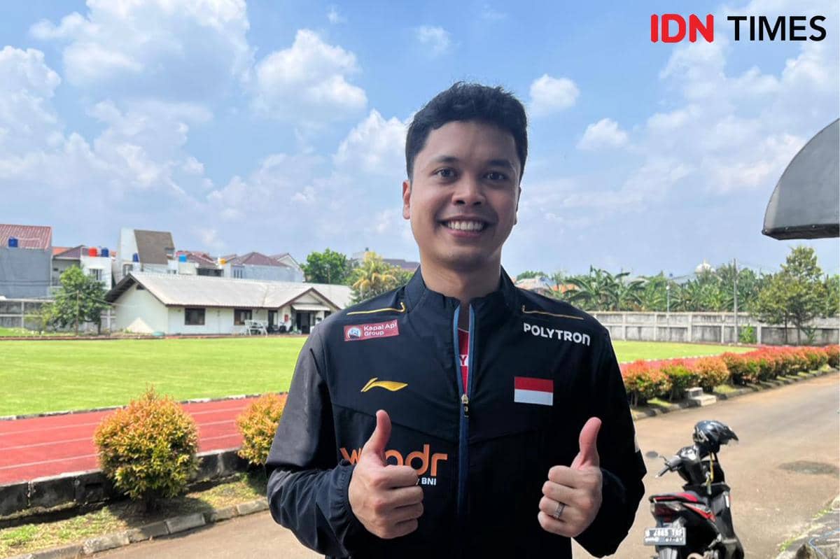 Tunggal putra Indonesia, Anthony Sinisuka Ginting di Pelatnas PBSI Cipayung 