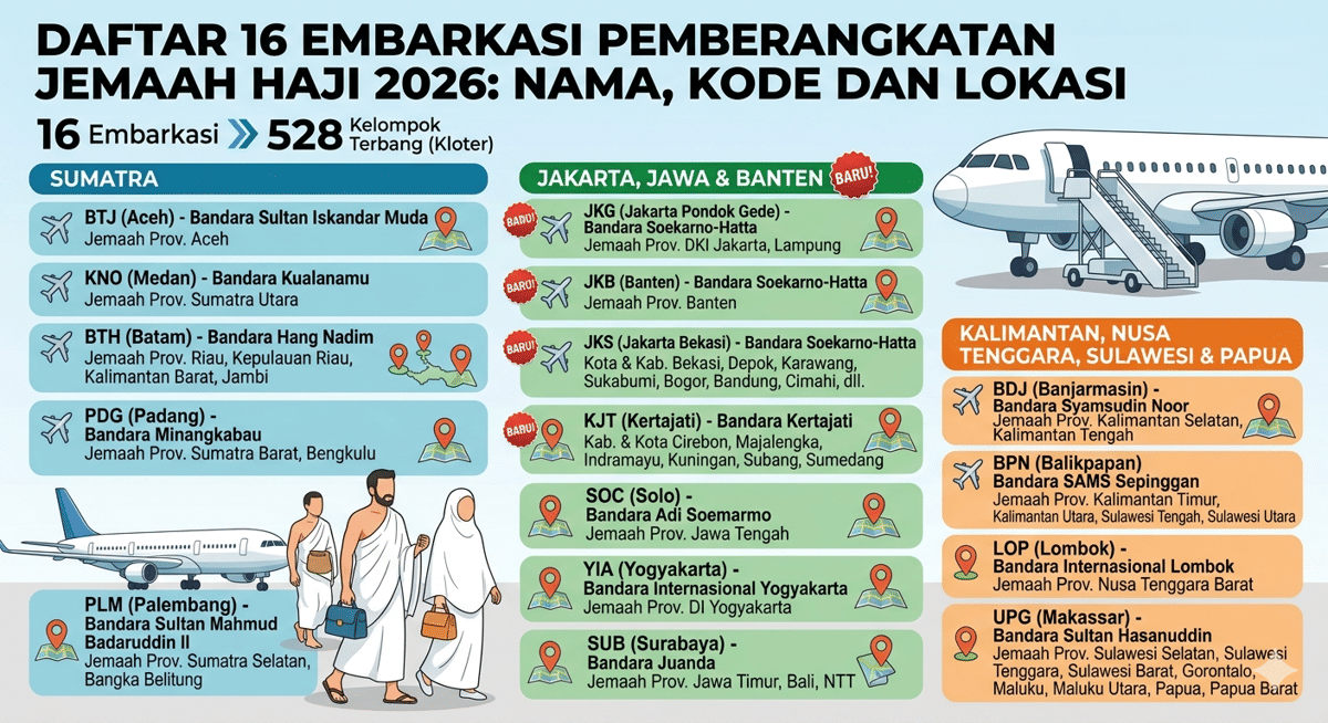 Tujuh embarkasi haji 2026 di Jakarta, Jawa, dan Banten