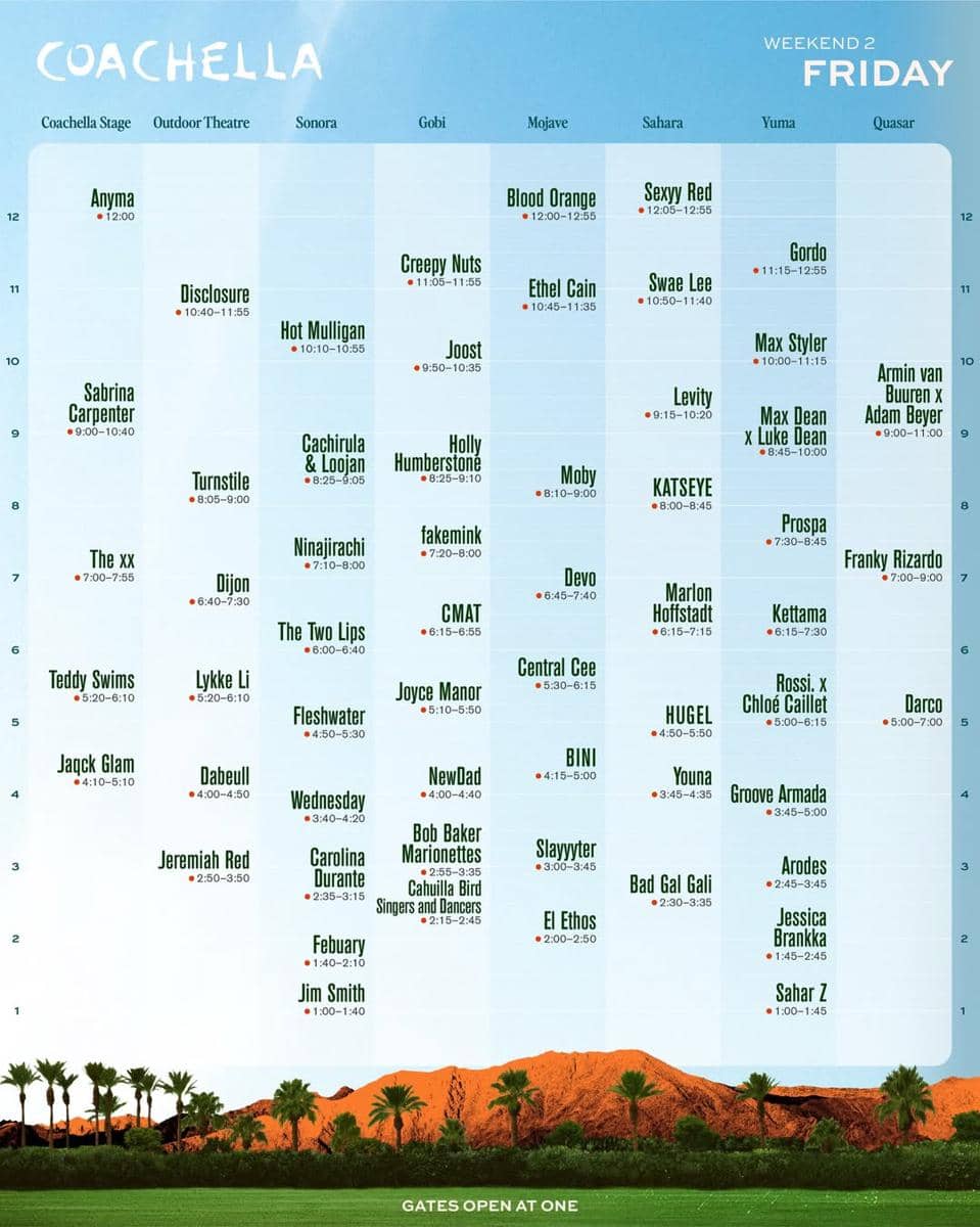 jadwal Sabrina Carpenter di Coachella Week 2