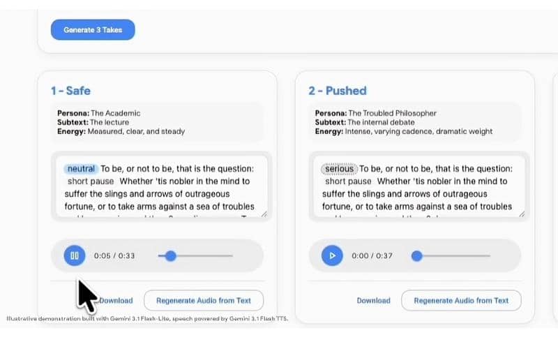 ilustrasi demonstrasi Google Gemini 3.1 Flash TTS