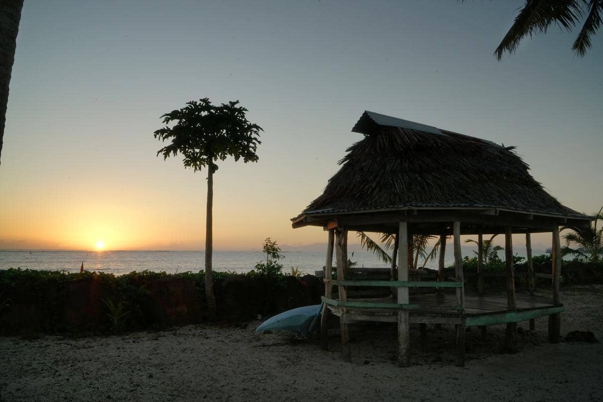potret matahari terbit di Samoa