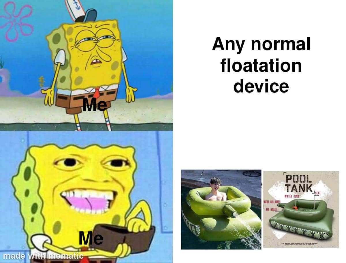 meme kartun tentang kolam renang