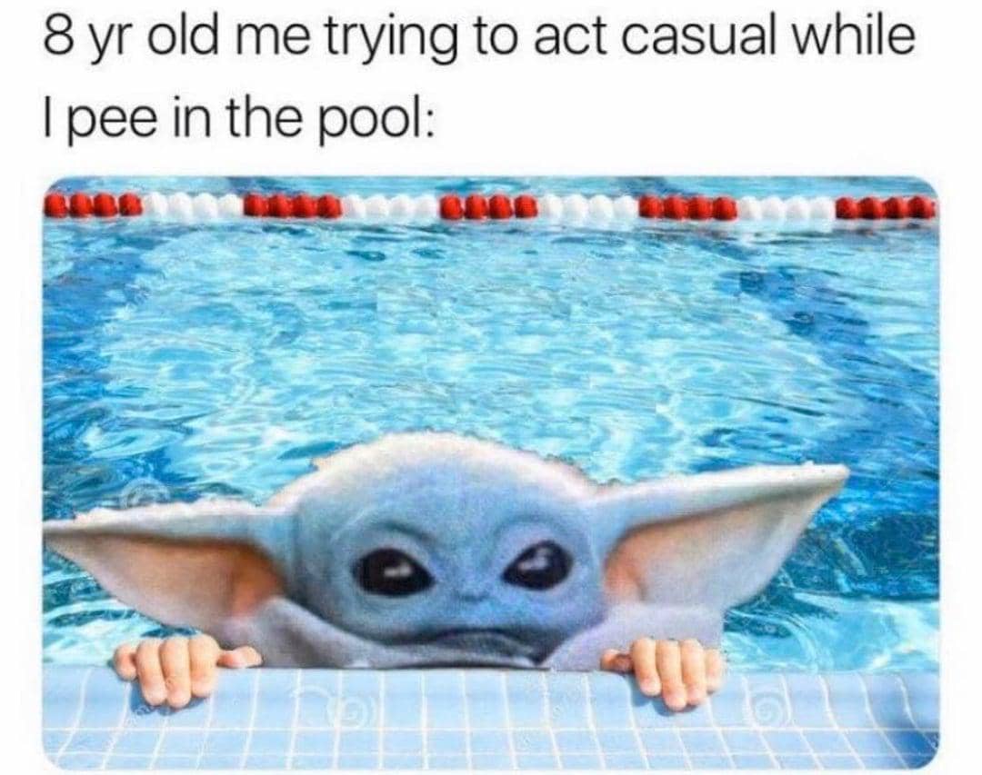 meme kartun tentang kolam renang