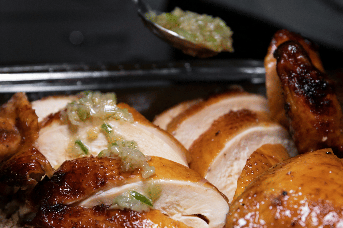 ilustrasi membuat ayam panggang peru