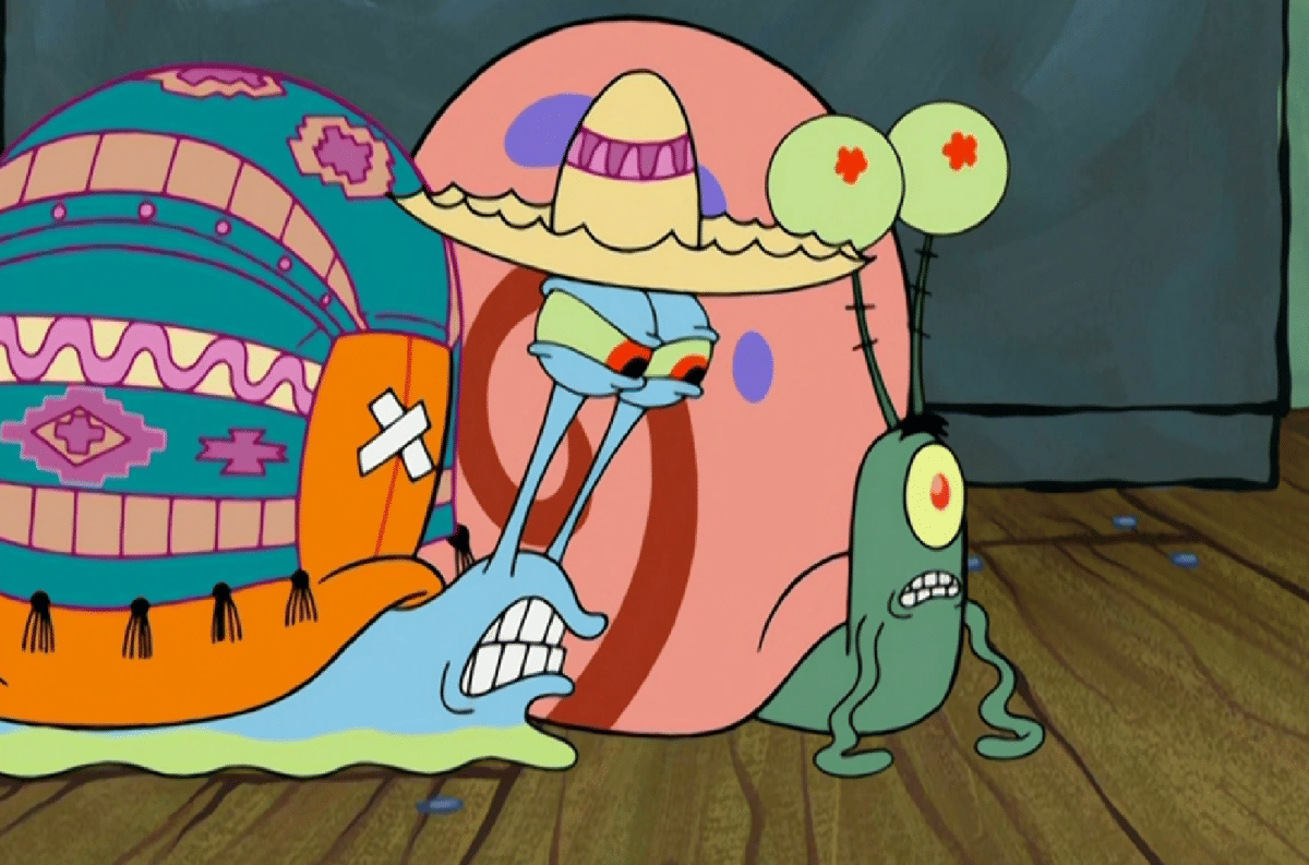 Plankton menyamar jadi Gary