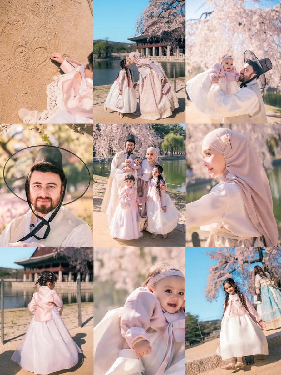 Photoshoot keluarga Hamidah Rachmayanti pakai hanbok