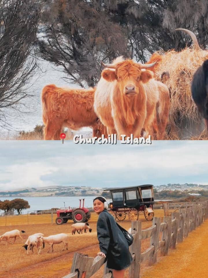 Karin Novilda liburan di Phillip Island