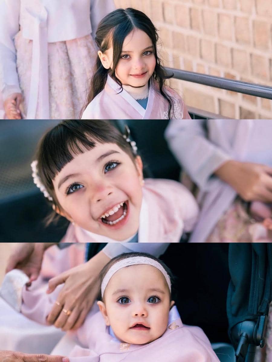 Photoshoot keluarga Hamidah Rachmayanti pakai hanbok