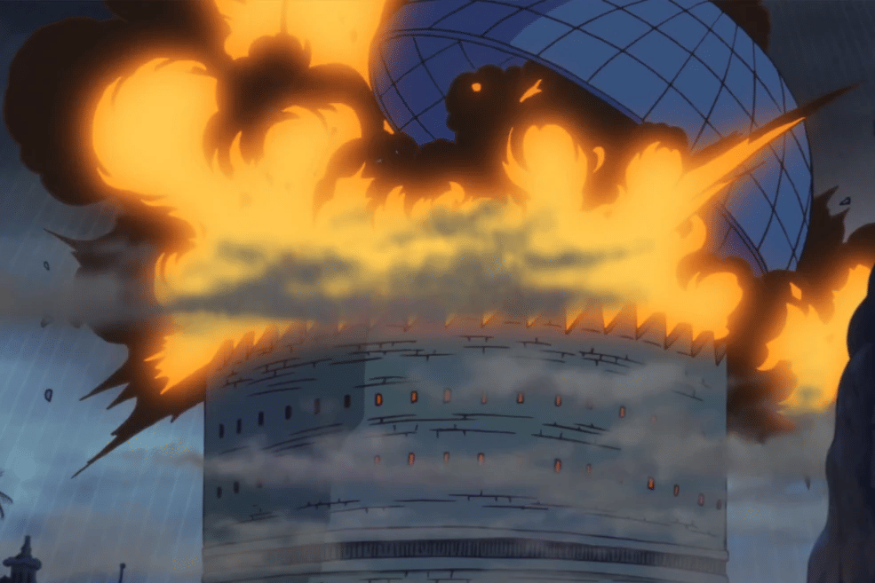 Franky menghancurkan Pabrik SMILE.