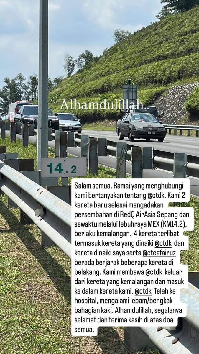 kronologi Siti Nurhaliza alami kecelakaan