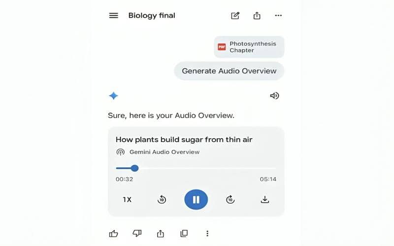 ilustrasi mengubah catatan belajar menjadi podcast audio pakai Gemini AI