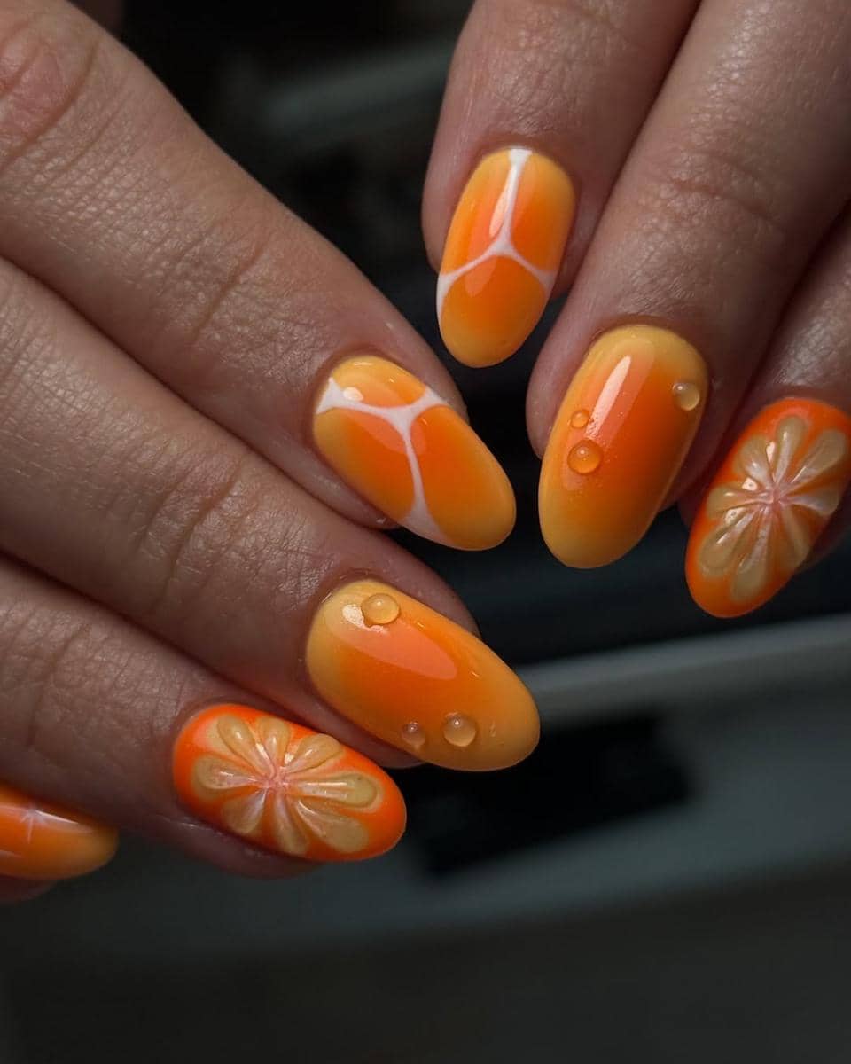 Inspirasi nail art "Aperol Spritz" 