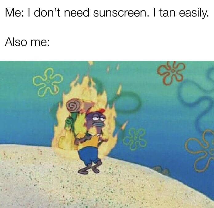 meme SpongeBob tentang musim panas