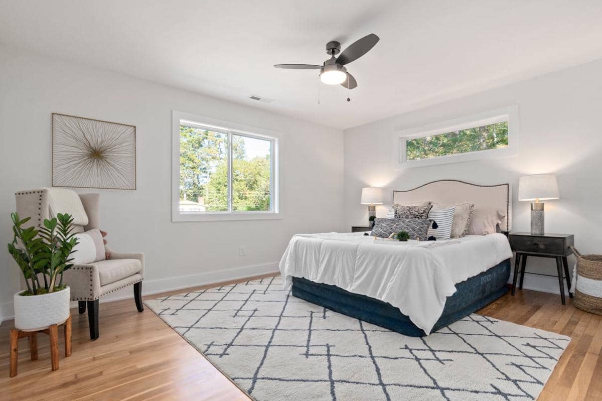 Ilustrasi master bedroom dengan nakas