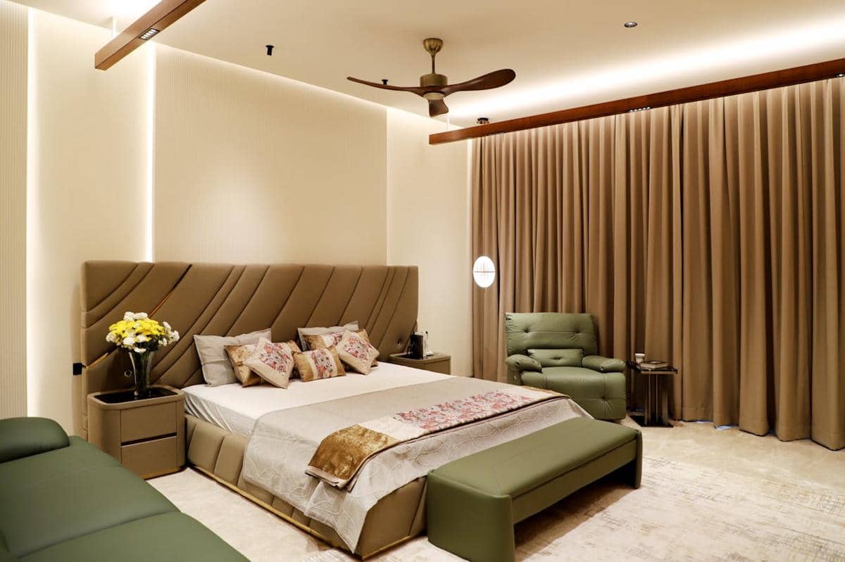 Ilustrasi master bedroom dengan nakas