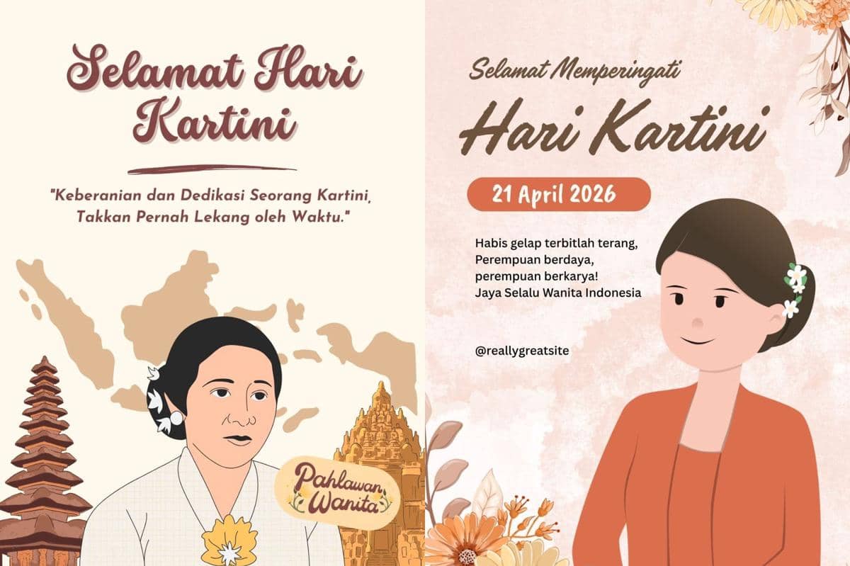 20 Inspirasi Poster Hari Kartini 2026, Cocok Diunggah ke Medsos!