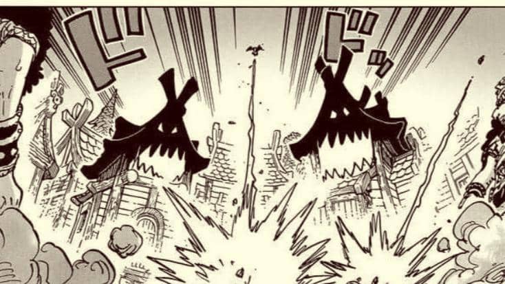 Bangunan-bangunan kayu hidup karena Imu. (Dok. Shueisha, Eiichiro Oda/One Piece)