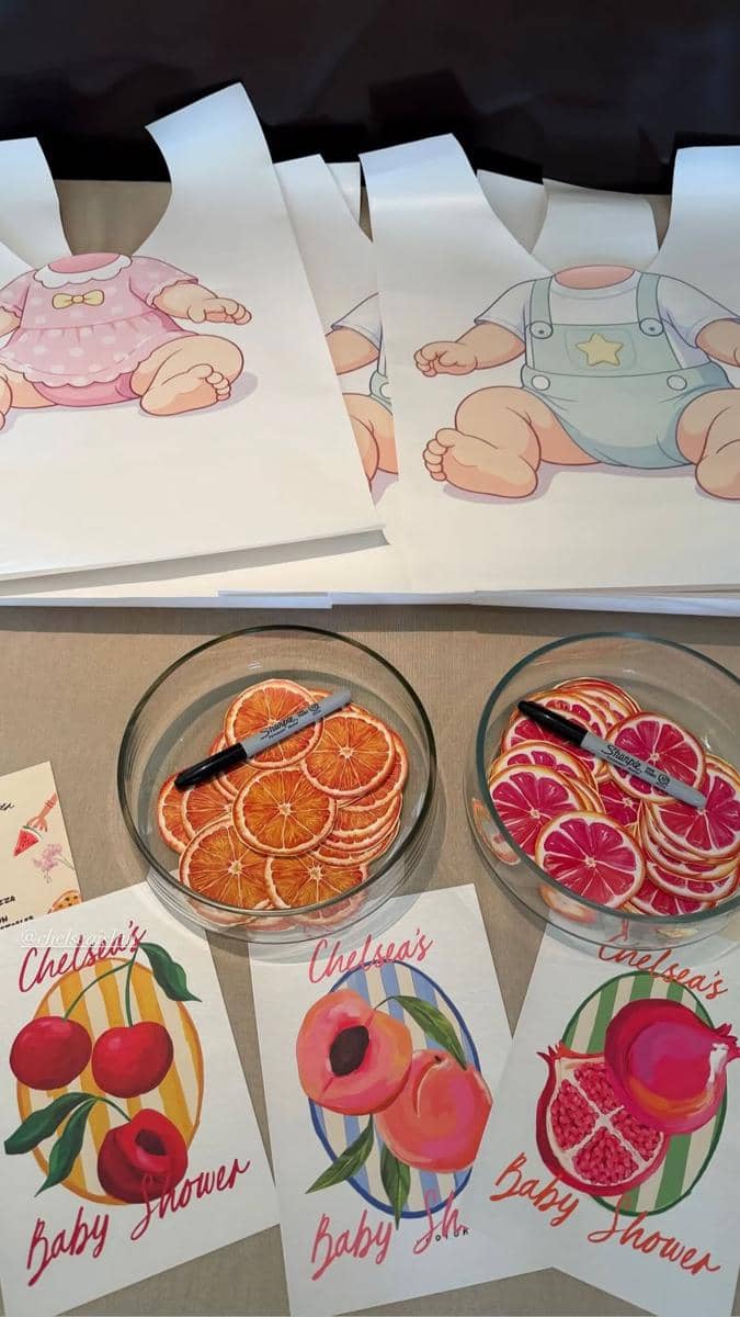 momen baby shower Chelsea Islan