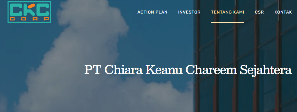 laman website PT Chiara Keanu Chareem Sejahtera (Website CKC Corp)