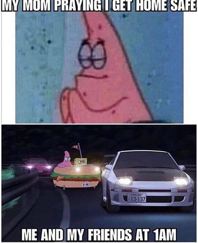 meme SpongeBob tentang mobil