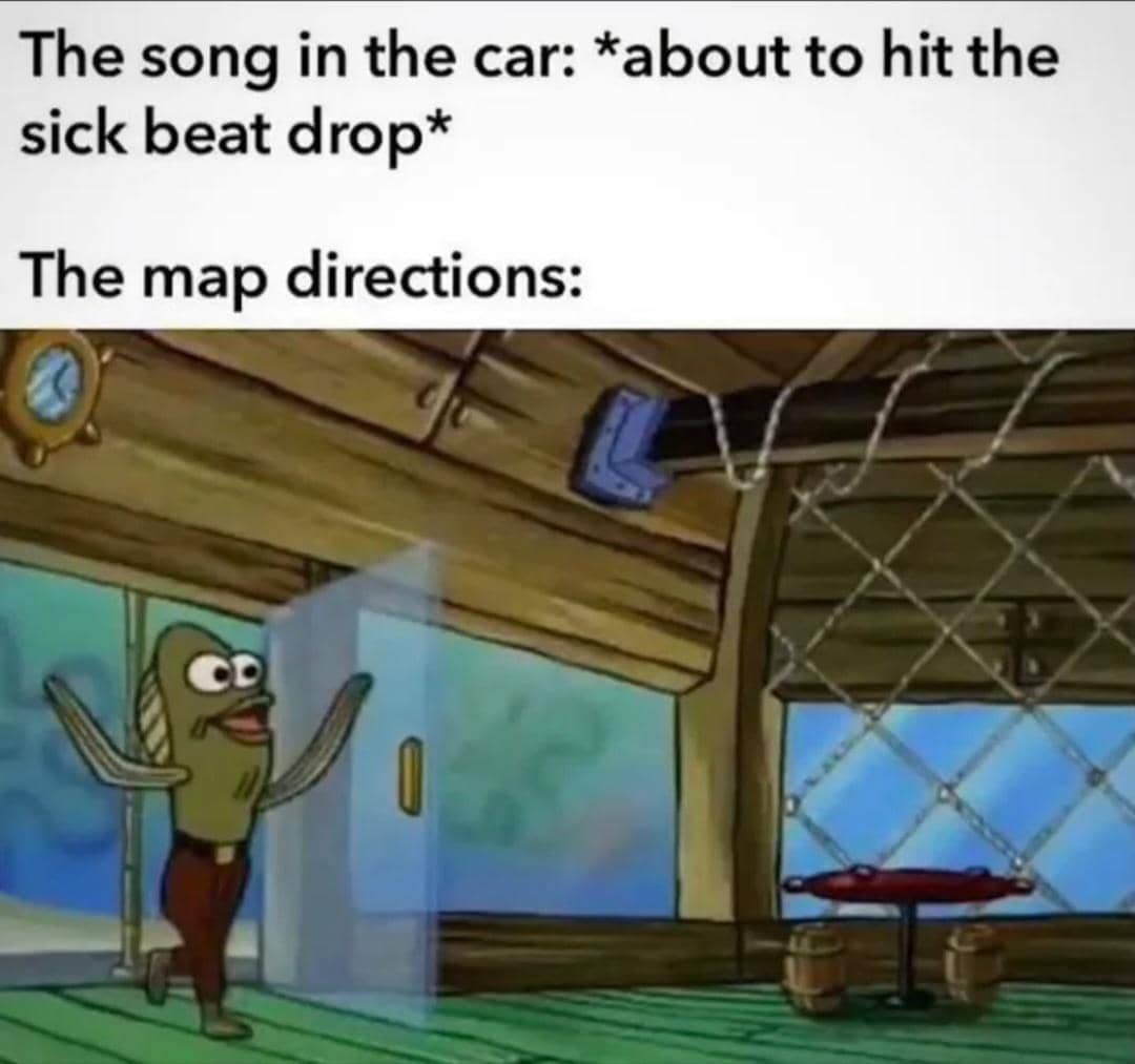 meme SpongeBob tentang mobil