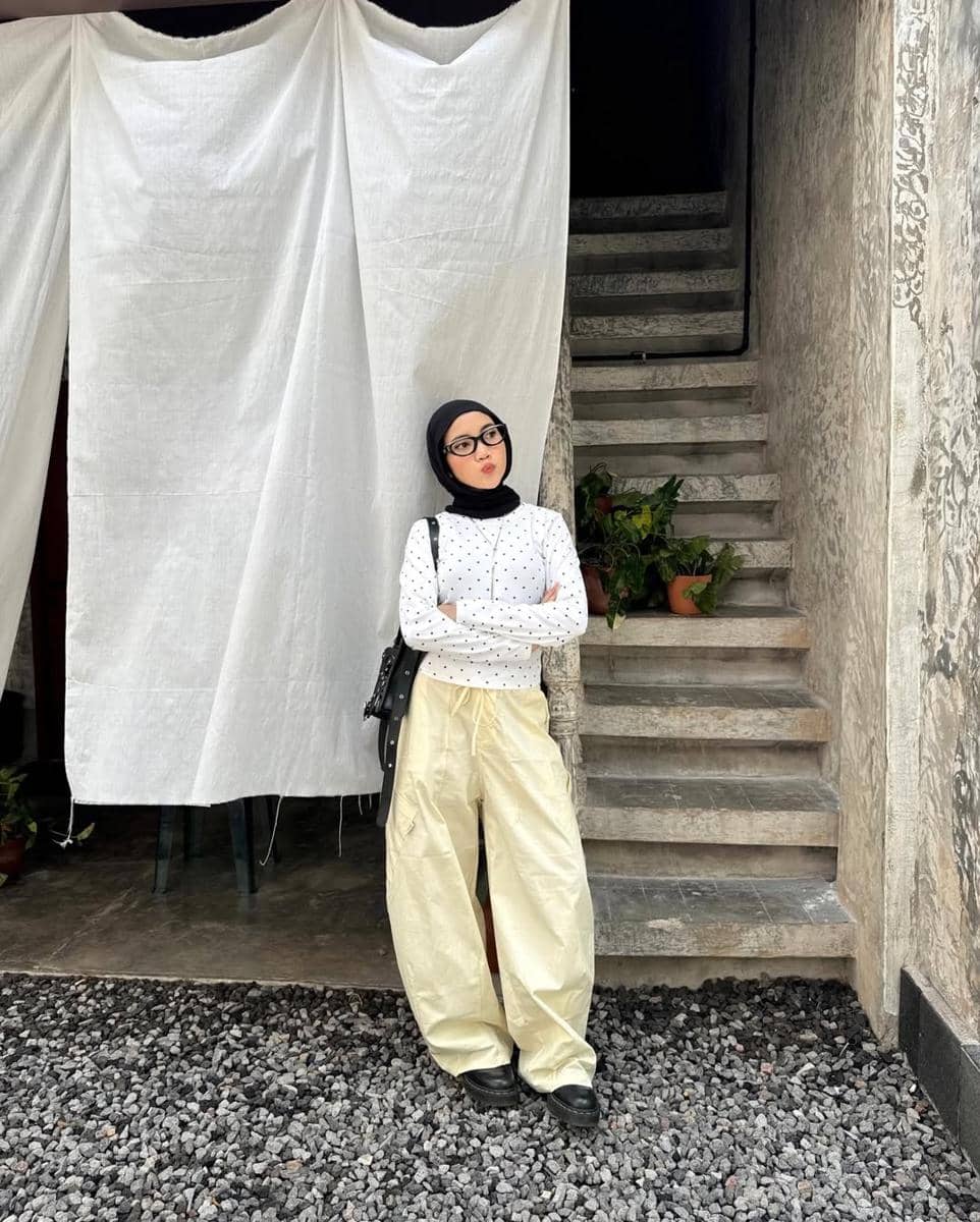 OOTD Motif Polkadot ala Khaila Dian