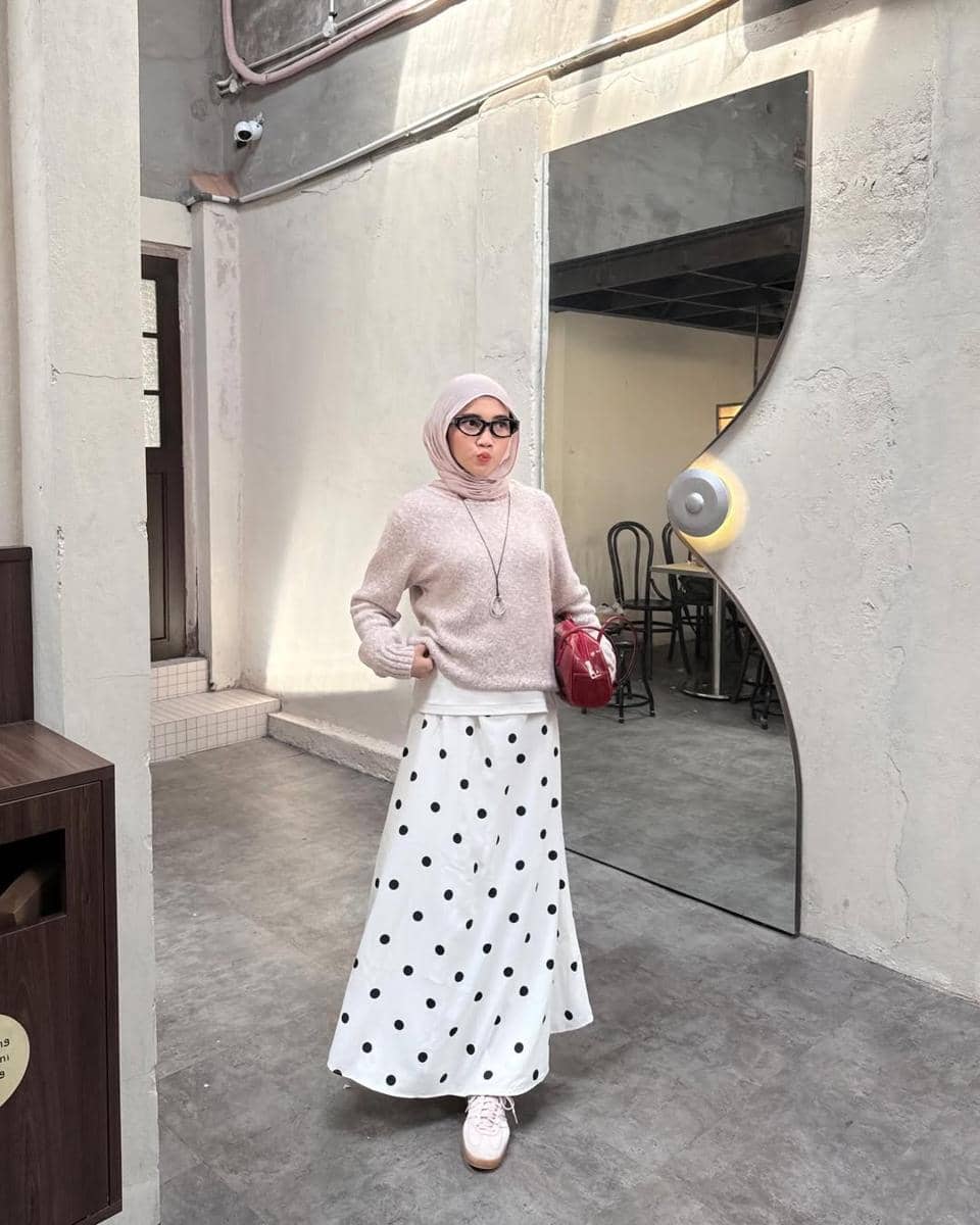 OOTD Motif Polkadot ala Khaila Dian