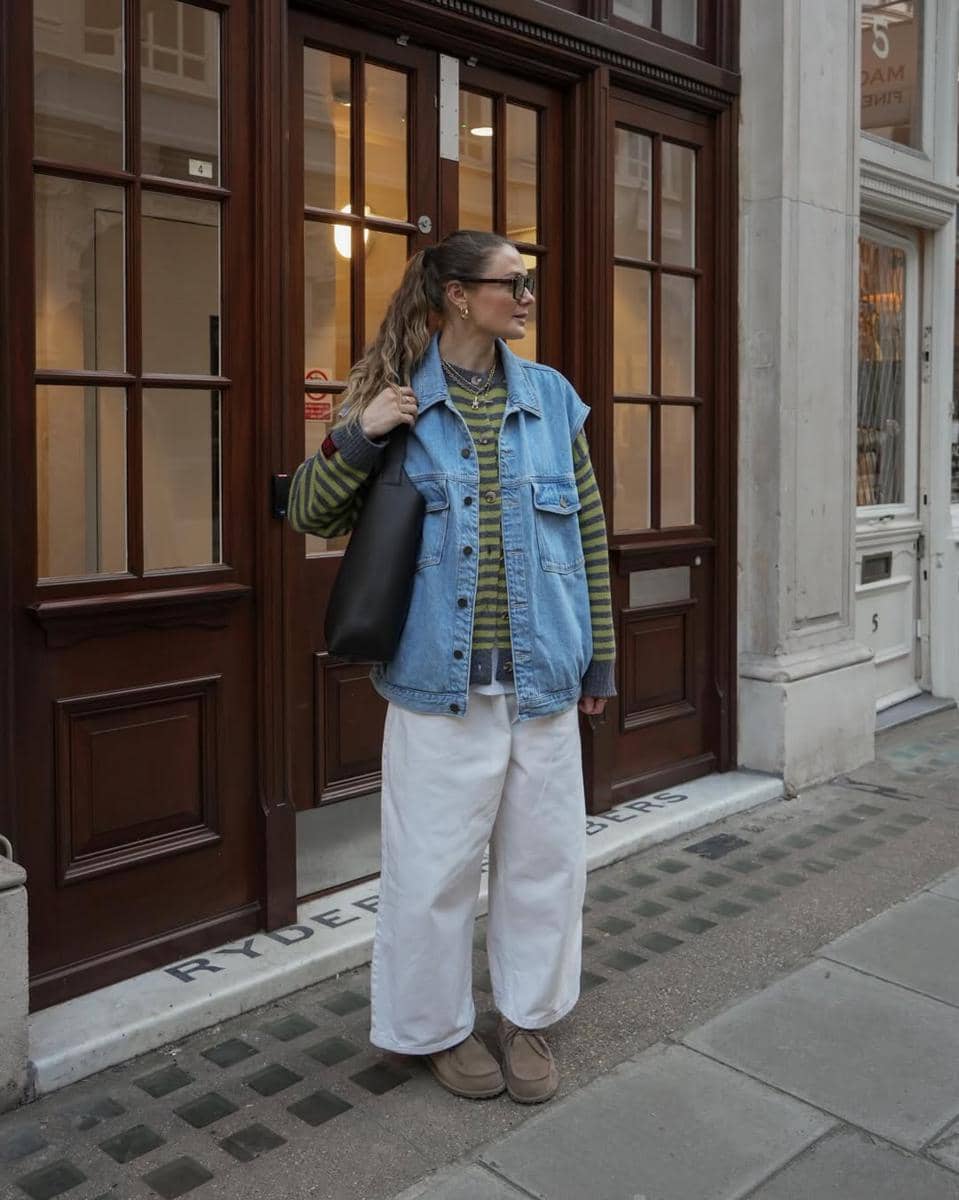 ilustrasi outer vest jeans jacket