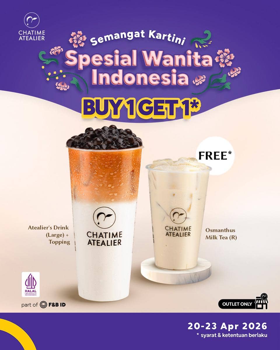 Promo Hari Kartini 2026 di Chatime Atelier