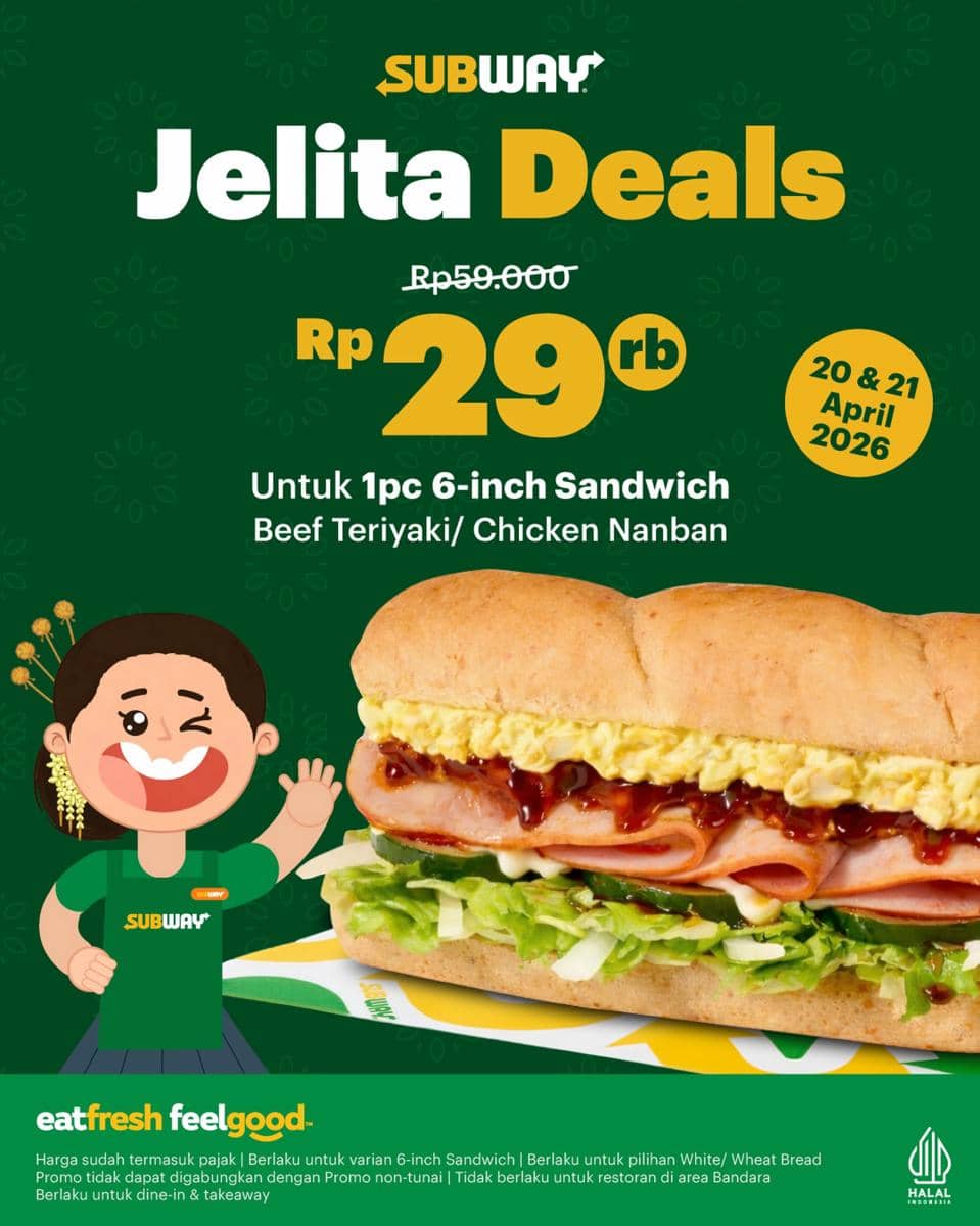 Promo Hari Kartini 2026 di Subway Indonesia 
