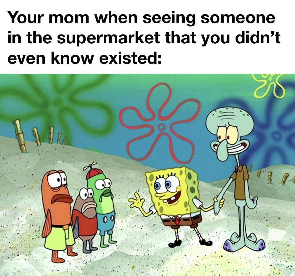 meme SpongeBob tentang supermarket