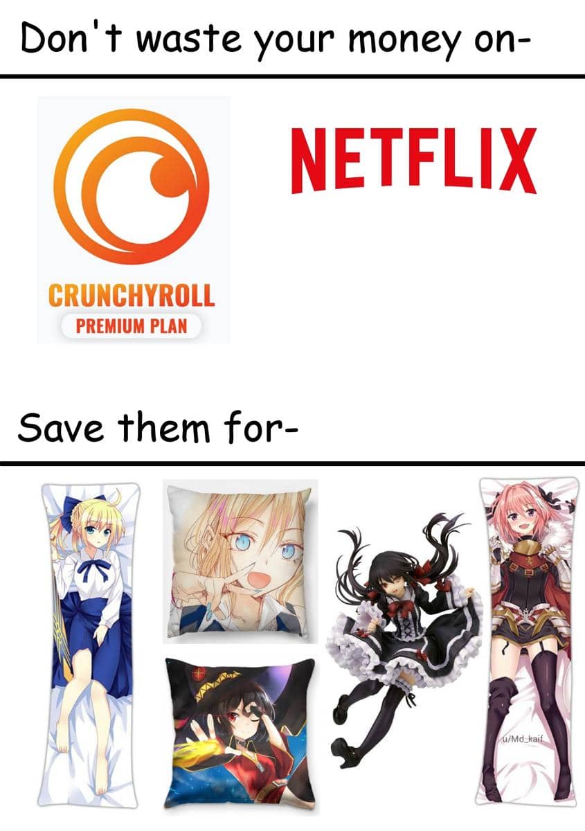 meme anime tentang menghabiskan uang