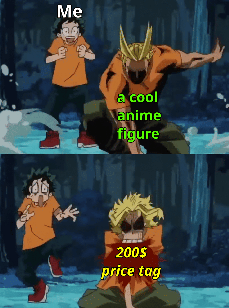 meme anime tentang menghabiskan uang