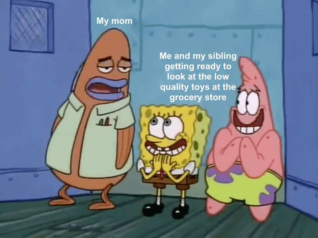 meme SpongeBob tentang supermarket