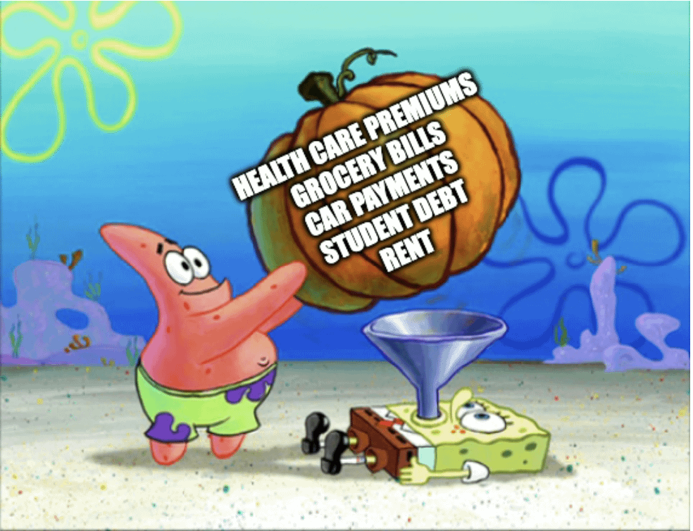 8 Meme SpongeBob tentang Ngabisin Uang, Cicilan Banyak!