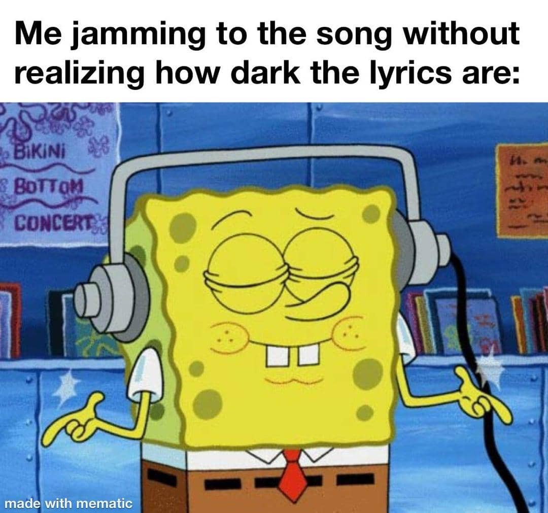 meme SpongeBob tentang lagu