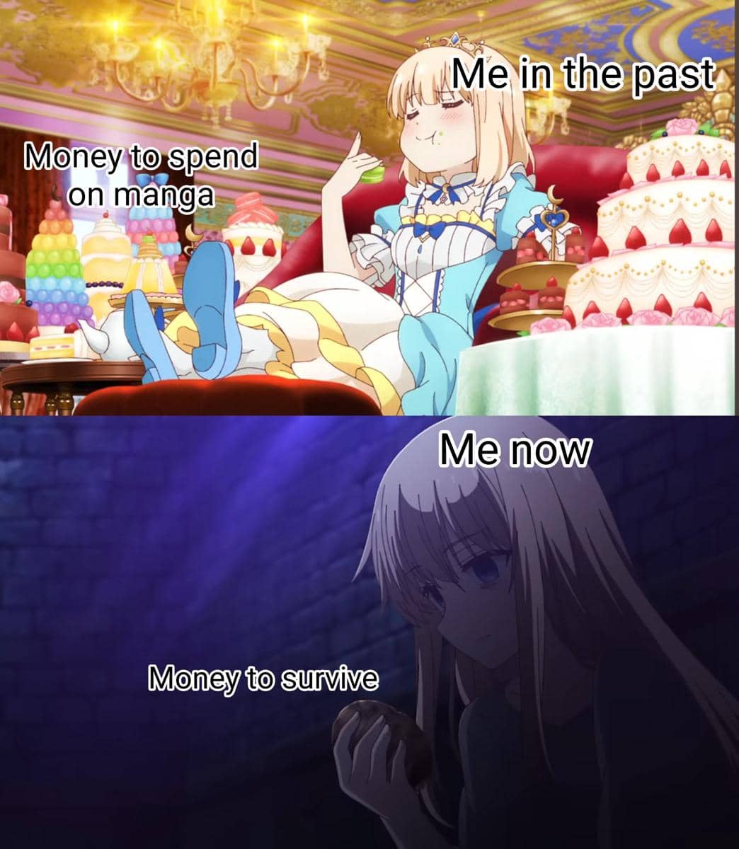 meme anime tentang menghabiskan uang