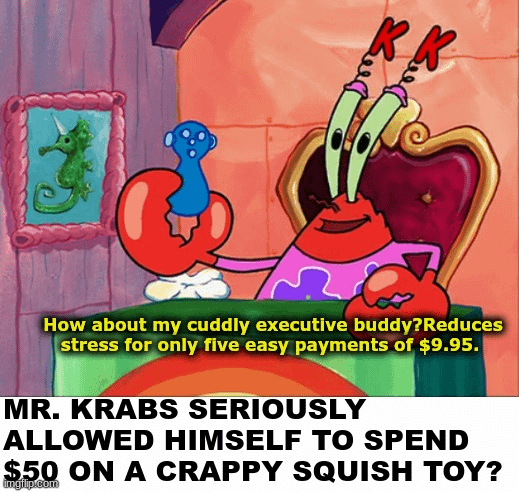 meme SpongeBob tentang ngabisin uang