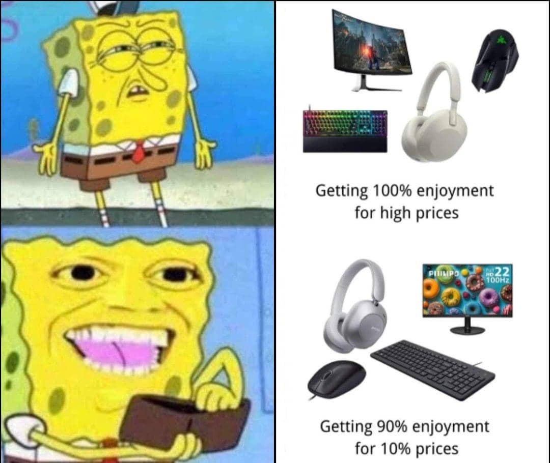 meme SpongeBob tentang ngabisin uang