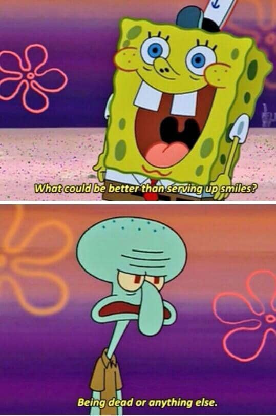 meme SpongeBob tentang supermarket