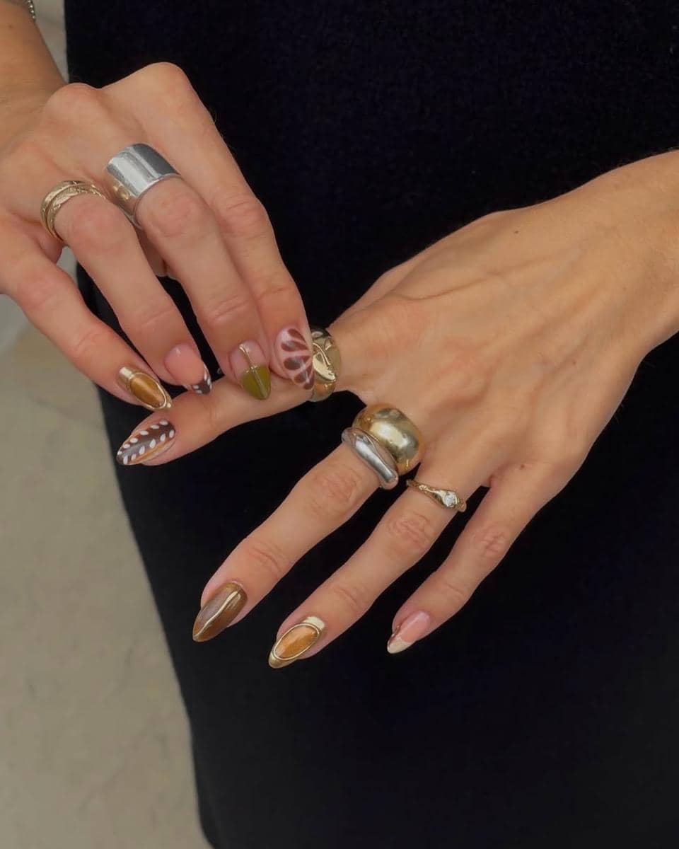 ilustrasi nail art nuansa tanaman