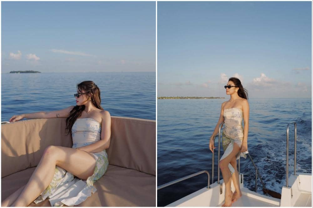 10 Potret Regina Phoenix Liburan di Maldives, Enjoy di Atas Kapal!