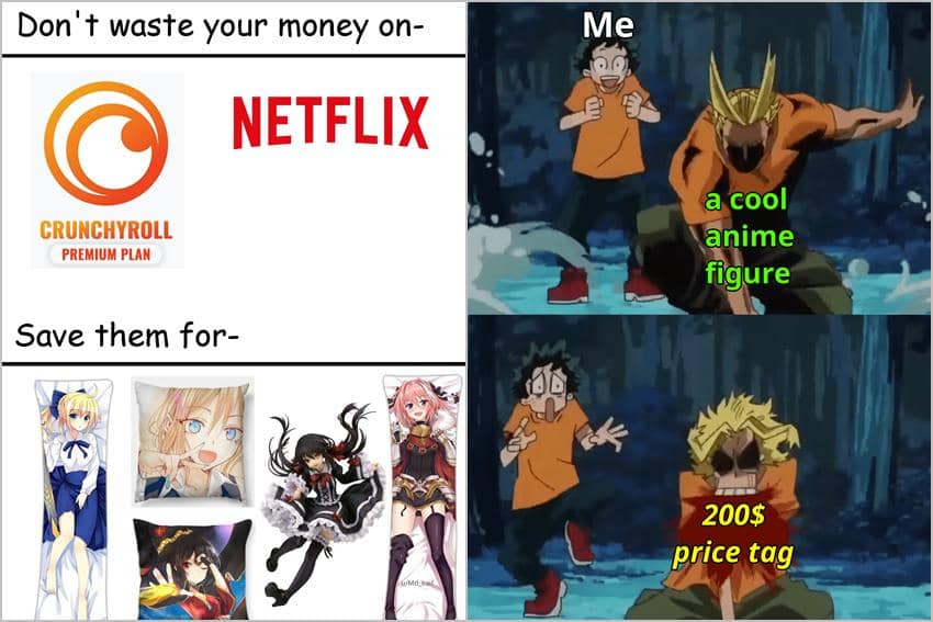 8 Meme Anime tentang Ngabisin Uang, Beli Bantal Waifu?
