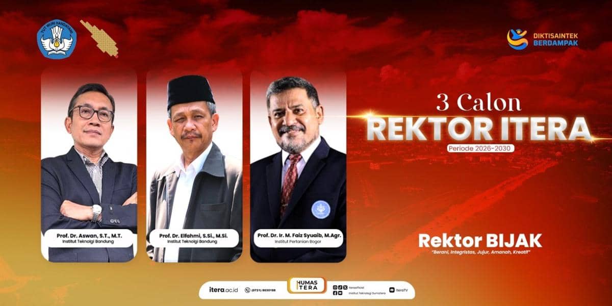 Sah! Ini Tiga Calon Rektor Itera, Siapa Bakal Terpilih?