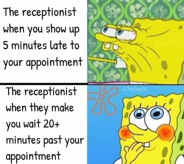 meme SpongeBob tentang janji temu