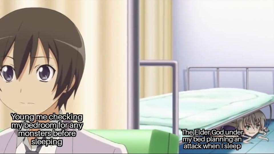 meme anime tentang hal di bawah kasur