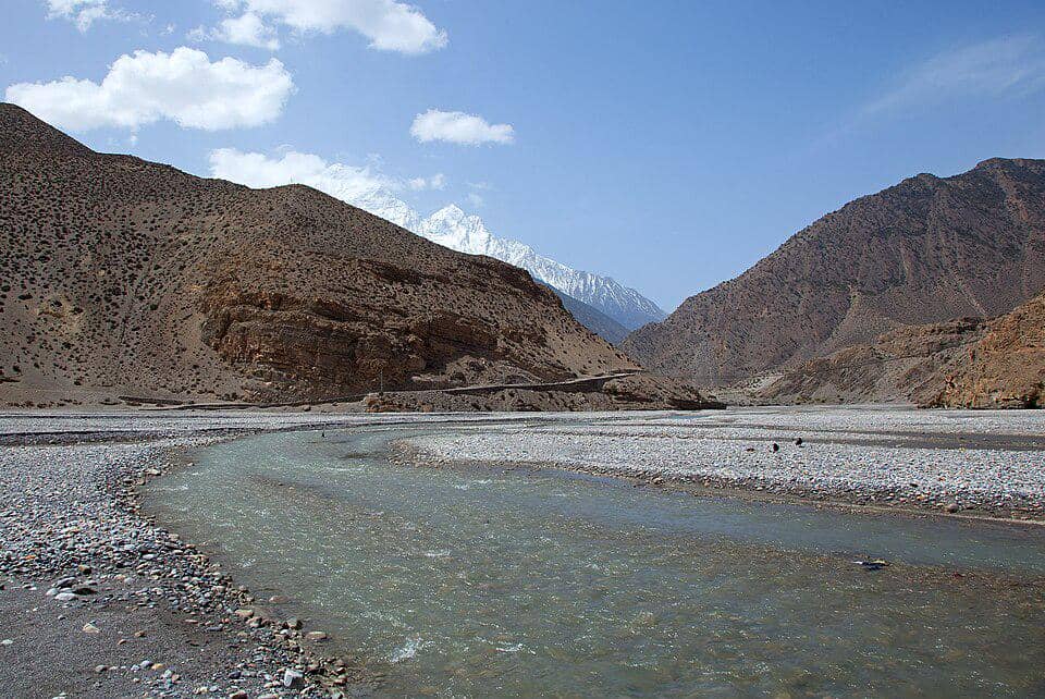 Sungai Kali Gandaki di Kagbeni